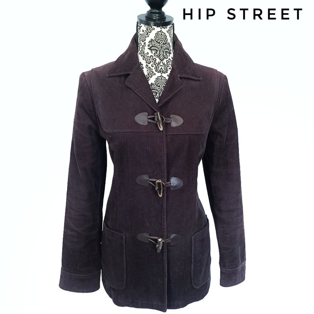 LESLIE FAY Cotton Corduroy Bone Toggle Closure Jacket 10